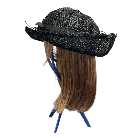 Vintage Church‎ Hat Straw Black with Black Bow main image 4